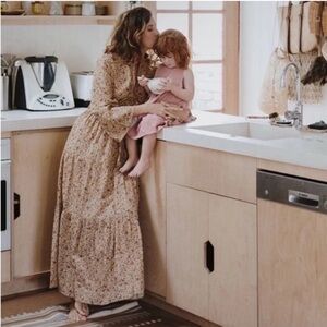 Doen Prem Floral Maxi Dress Jaipur Mustard